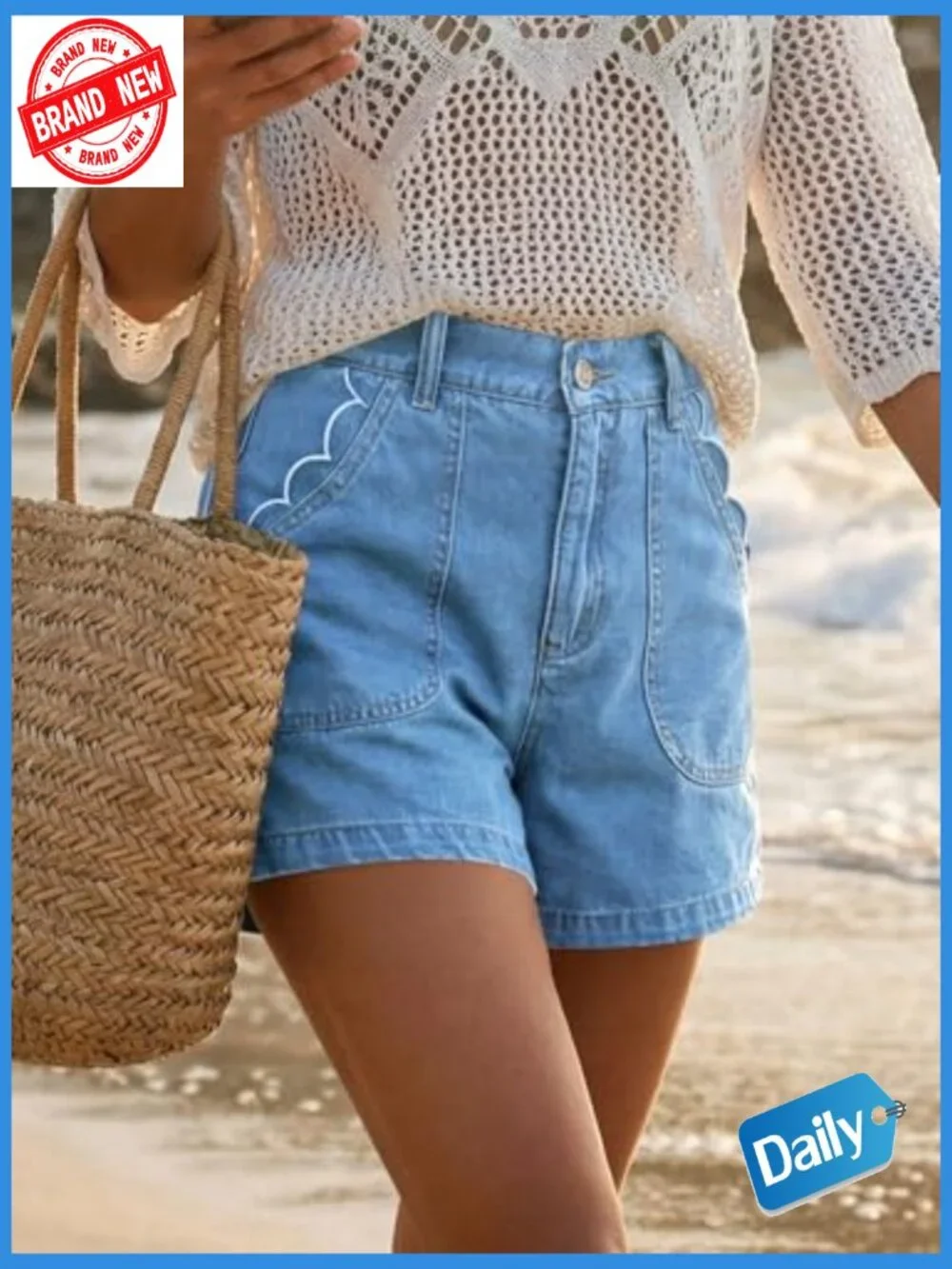 Baggy High Waisted Jean Shorts Wide Leg Jorts Vintage Denim Shorts